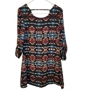 Speechless 3/4 sleeve Aztec dress XSmall